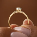 Poppy Seed Ring, 0.41ct. Round Cut Diamond Moissanite Ring - Image 3