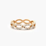 14K Gold Micro Pave Set Diamond Infinity Ring - Image 4
