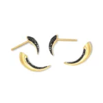 Small Black Natural Diamond Horn Earrings - Image 5