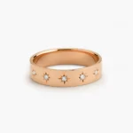 18k Gold Starburst Natural Diamond Signet Ring - Image 4
