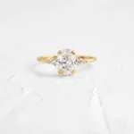 Pictorial Ring, Oval Cut Moissanite Diamond Ring - Image 7