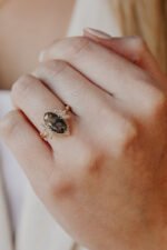 14k Solid Gold 2.44 ct Long Oval Galaxy Moissanite Diamond Ring - Image 4