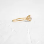 14k Solid Gold Oval Cut Moissanite Diamond Ring - Image 4