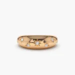 14K Solid Gold 6MM Dome Star Setting Diamond Ring - Image 6