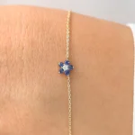 14K Solid Gold Flower Bracelet - Image 3