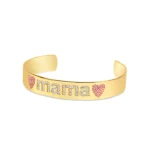 Personalized Diamond Letter Cuff  Bracelet - Image 2