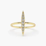 14K Gold Elongated Micro Pave Diamond Ring - Image 3