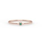 14K Solid Gold 1.5 MM Natural Emerald Band - Image 2