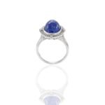 14K Solid Gold Oval Cabochon Tanzanite and Diamond Ring - Image 10