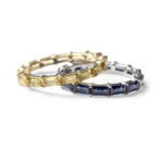 18K Solid Gold Citrine Baguette Eternity Band - Image 6