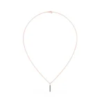 18k Solid Gold 1.3 MM Natural Emerald Bar Necklace - Image 5