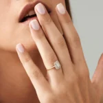 18K Solid Gold Unique Baguette Diamond Statement Ring - Image 6