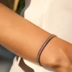 14K Solid Gold Multi-Color Sapphire Tennis Bracelet | Rainbow Sapphire Tennis Bracelet - Image 8