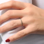 14K Solid Gold Round Emerald Eternity Band - Image 2