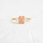 Turning Point Ring, 1.23ct. Moissanite Pink Diamond