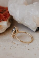 14k Solid Gold 2.44 ct Long Oval Galaxy Moissanite Diamond Ring - Image 8