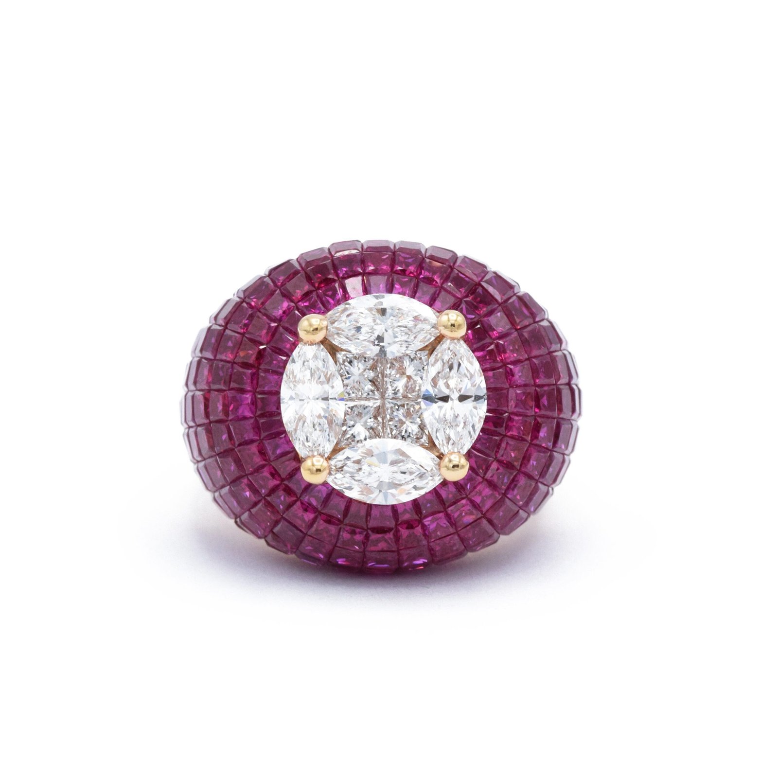 400548_7385ae10985f4f60813ac2cdbdd684dfmv2.jpg 14K Solid Gold Ruby and Diamond Ring - Image 1