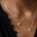14K Solid Gold Lab-Grown Diamond Threaded Necklace - Image 2