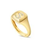 Diamond Letter Signet Ring - Image 6
