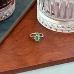 14K Solid Gold Emerald Floral Ring - Image 5
