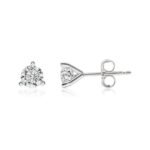 The Karat Store 14K White Gold Lab-Created Diamond 3-Prong Martini Stud Earrings
