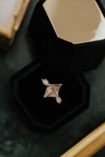 14k Solid Gold 2.16ct Lozenge Champagne Cut Moissanite Engagement Ring - Image 6