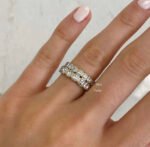 14K Solid Gold Asscher Cut Moissanite Eternity Band - Image 4