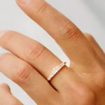 14K Solid Gold Baguette Diamond Tiara Ring - Image 4