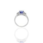 18K Solid Gold Brilliant Round Tanzanite And Diamond Ring - Image 10