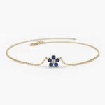 14K Solid Gold Flower Bracelet
