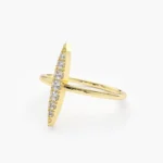 14K Gold Elongated Micro Pave Diamond Ring - Image 2