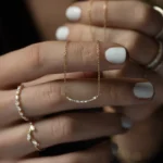 14K Solid Gold Morse Code Lab-Grown Diamond Necklace - Image 3