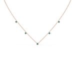 14K Solid Gold prong set Emerald Choker - Image 4