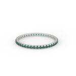 18K Solid Gold 0.35 ctw Natural Emerald full Eternity Band | Emerald Eternity Band | Thin Band - Image 2
