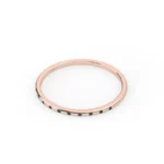 14K Solid Gold Natural Emerald Half Eternity Band - Image 5