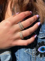 天然鑽石鏈環戒指