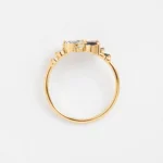 14k Solid Gold Moissanite Diamond Clear Water Ring - Image 3