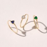 18K Solid Gold Triangle Agate Ring - Image 2