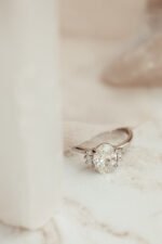 14k Solid Gold 1.5 CT Oval Cut Moissanite Cluster Ring - Image 6