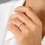 14k Marquise Cluster Stackable Wedding Ring - Image 4