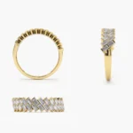 14k Double Row Diagonal Baguette Ring - Image 5