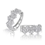 Ava Baguette Natural Diamond Hoops - Image 4