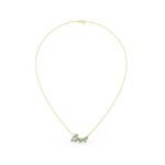 18k Solid Gold Love Necklace in Natural Emerald - Image 5
