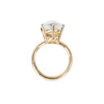 14K Solid Gold Light Green Quartz Candy Cocktail Ring - Image 2