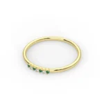 18K Solid Gold Emerald Wedding Ring - Image 6