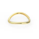 18K Solid Gold Curved Emerald Ring - Image 5