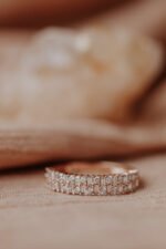 Small Round Natural Diamond Full Eternity Band Ring, 18K Solid Gold Minimalist Ring - Image 5