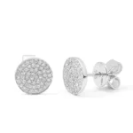 Stacia Round Pave Stud Earrings - Image 2
