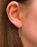 Natural Diamond Drop Link Earrings - Image 2