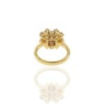 14K Solid Gold Blue Sapphire and Diamond Flower Ring - Image 10
